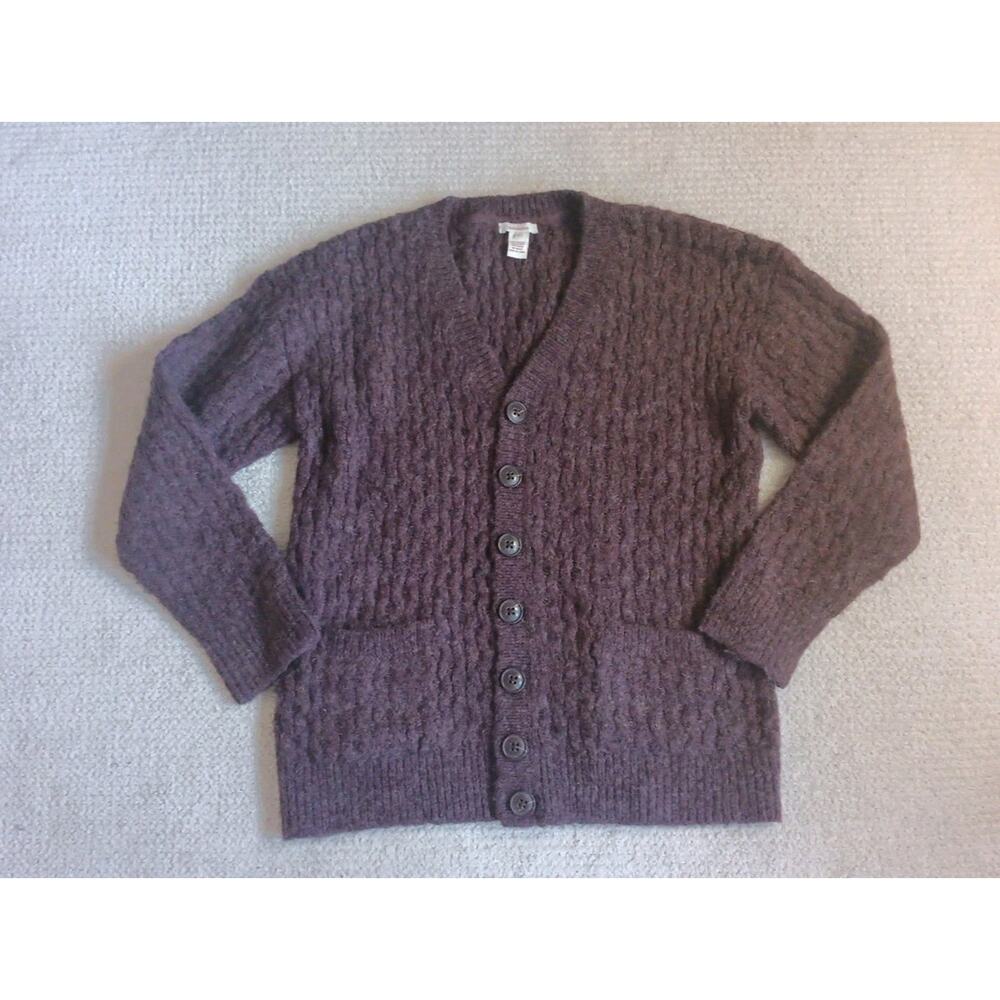 Sundance Cableknit Cardigan Sweater Mens Large Alpaca Blend